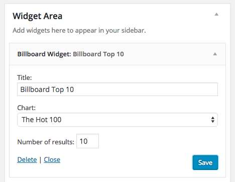 Top Music Charts Widget Plugin WordPress