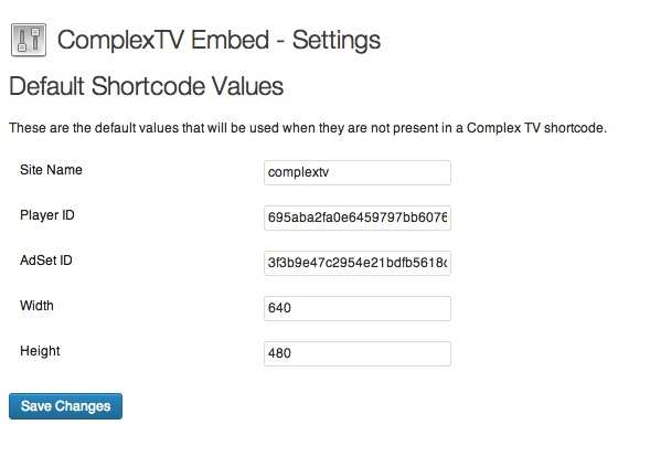 Complex TV Embed Plugin WordPress