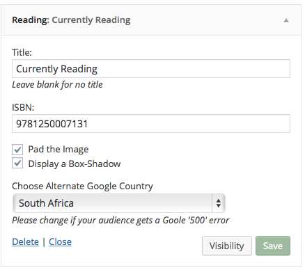 Currently Reading Plugin WordPress