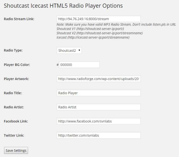 Shoutcast Icecast HTML5 Radio Player Plugin WordPress